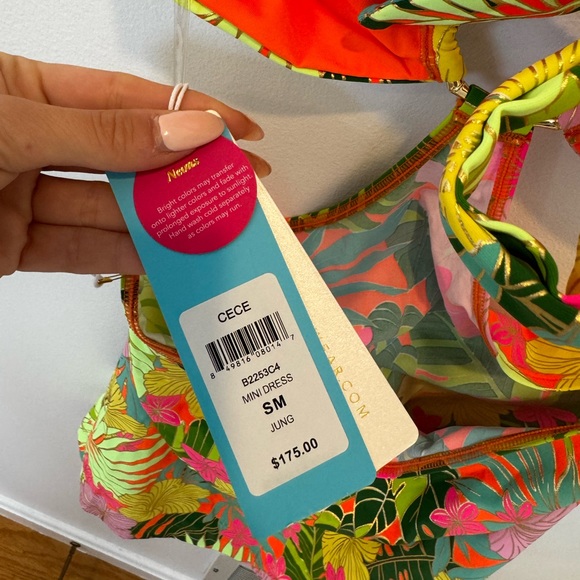 NWT Beach Bunny Cece Swim Mini Dress Yellow Jungle Floral Color - Picture 6 of 8